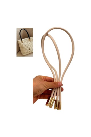 Çanta Aksesuar 60 Cm Krem Renk Trend Model Çift Çanta Sapı