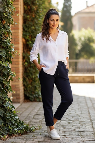 Sy & Black Kadın Çelik Örgü Beli Lastikli Ve Bağcıklı Geniş Beden Aralıklı Jogger Pantolon 25p-03 Lacivert Lacivert