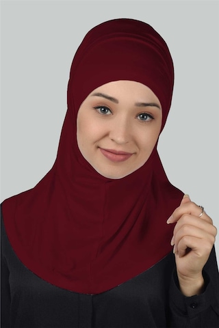 Altobeh İkili Set Pratik Eşarp Hazır Türban ve Hijab Tesettür Bonesi - Bordo