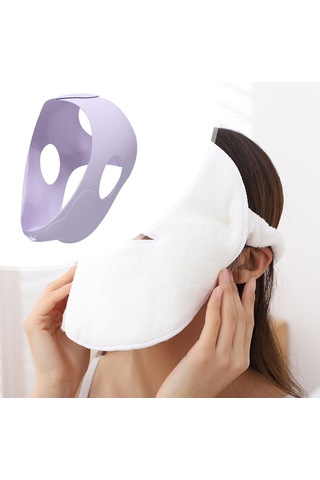 Homyl Buz Baş Sarma Evrensel Rahat Silikon Yüz Paketi Çene Için Mor