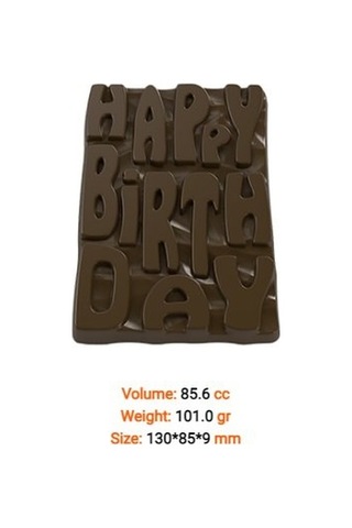 Happy Birthday Mutlu Yıllar Polikarbon Çikolata Kalıbı Renksiz