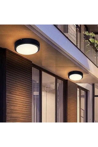 36 Watt 4000 Kelvin Led İç Ve Dış Mekan 3200 Lümen Plastik Tavan Ve Duvar Armatürü, Led Tavan Aplik Siyah