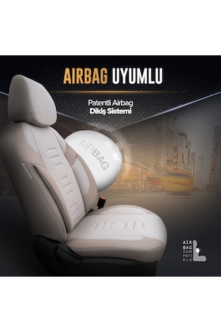 Throne Design Terletmeyen Keten Kumaş Ekstra Destekli Özel Tasarım Universal Oto Koltuk Kılıfı Tam Set