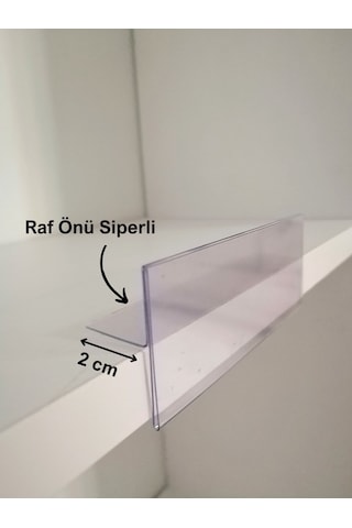 10 Adet Pvc Etiketlik Dik Siperli Yapışkanlı 10x4 Cm Raf Önü