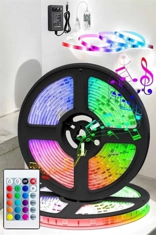 Bfs Led Işık 5 Metre Şerit Led Rgb Işıklı Çok Renkli