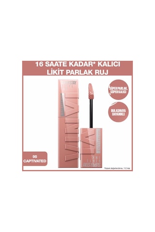 Maybelline New York Super Stay Vinyl Ink Likit Ruj 95 Captivated