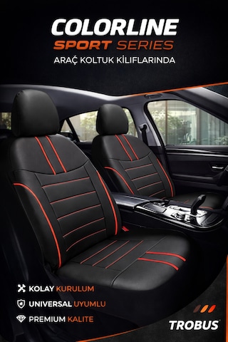 Honda Civic 1996 Ve Sonrası Uyumlu Colorline Sport Deri Siyah - Kırmızı Koltuk Kılıfı Honda Civic 1996 Ve Sonrası Uyumlu Colorline Sport Deri Siyah - Kırmızı Koltuk Kılıfı