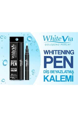 WhiteVia Pap Teknolojili Diş Beyazlatma Kalemi Peroksitsiz Diş Beyazlatıcı Kalem Siyah 2 ML