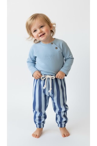 Miababy Çizgili Mummy&dadys Boy 2 Li Takım Mavi