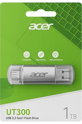 Acer 256gb Usb 3.2 Ut300-256gb Usb-a+usb-c Çift Taraflı Metal Flash Bellek