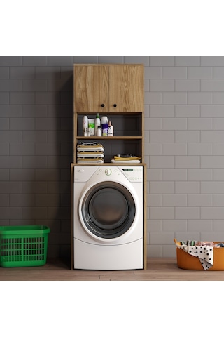 Moxen Mobilya Ceviz Çamaşır Makinesi Dolabı Cmd2002Cvz