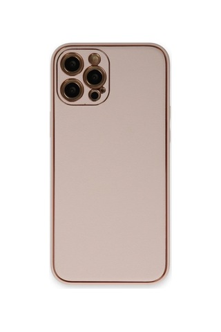 Apple iPhone Uyumlu Uyumlu 12 Pro Kılıf Coco Deri Silikon Kapak - Pudra Renkli