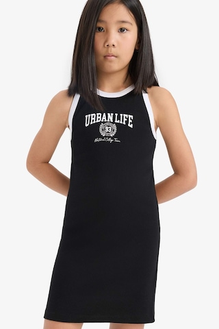 Defacto Kız Çocuk Baskılı Fitilli Kaşkorse Kolsuz Elbise B4491a825smbk27 Siyah