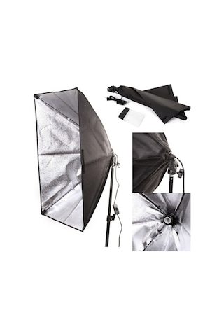 Fototek 50 x 70 CM Tek Duylu Sürekli Işık Softbox + 2 M Işık Ayağı