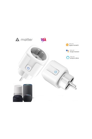 Ximistore9 Matter Uyumlu Akıllı Wi-fi Priz, 16a Yüksek Güç, Ses Kontrolü Ve Çocuk Güvenliği