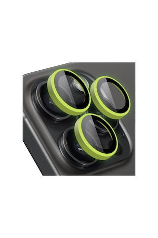 Buff İphone 14 Pro Max Neon Metal Lens Koruyucu Açık Yeşil