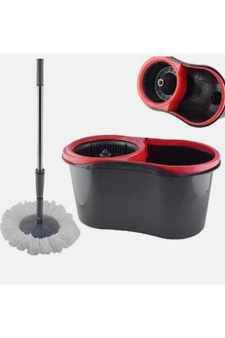 Turbo Star Black Microfiber Döner Başlıklı Temizlik Seti Büyük Boy Mop 13 Lt.