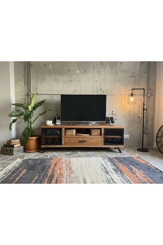 Raweyn Style Doğal Ahşap Tv Ünitesi - 140cm Açık Ceviz
