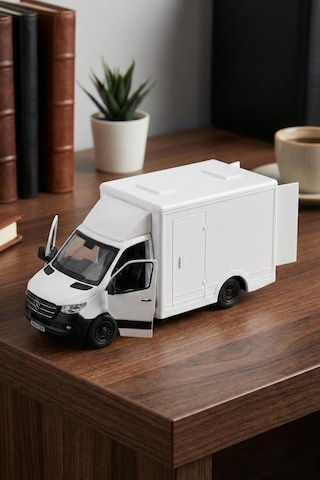 14 Cm Mercedes-benz Sprinter Metal Model Kamyonet - 1:48 Ölçek Çek Bırak Oyuncak Kargo Aracı