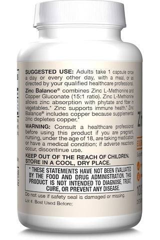 Jarrow Formulas Zinc Balance - 100 Veggie Capsules
