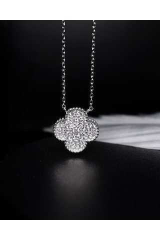 Brezza Lusso Jewelry Luck Serisi Zarif Model Şans Gümüş Kadın Kolye 45 CM 45 CM
