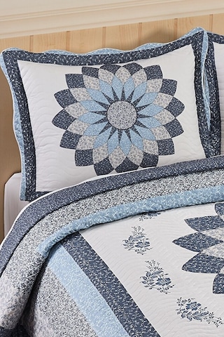 Gloria Mavi Çift Kişilik Kapitone Yatak Örtüsü Mavi Renk Tek Ebat Diğer