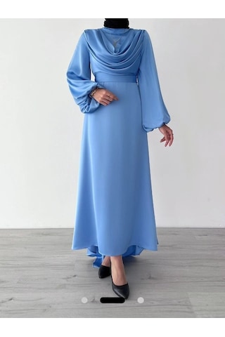 Degaje Tesettür Abiye Mavi
