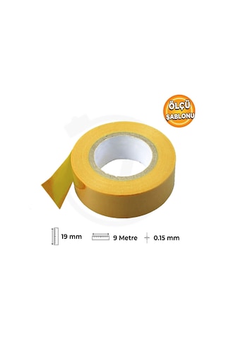 İzole Pvc Topraklama Elektrikçi Bandı Sarı 19mm X 9m Kablo İşaretleme Ve İzolasyon Bandı