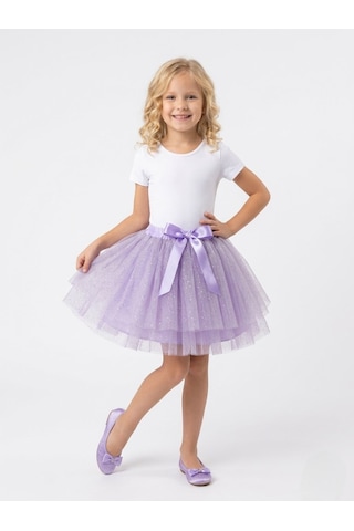 Name Baby & Kids Kız Çocuk Simli Etek Nbk-25501 Lila
