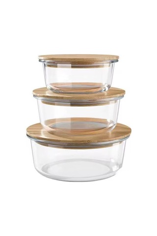 Orret Home Bambu Kapaklı Vakumlu Cam Saklama Kabı Seti Yuvarlak, Kare Ve Dikdörtgen Gıda Saklama K Sku: Smg8690010185105 Açık Gri