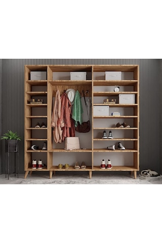 Açelya Portmanto Vestiyer Çam - Montaj Dahil 225cm M12