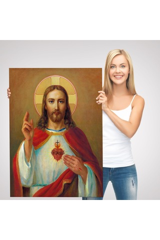 İsa'nın En Kutsal Kalbi Tablosu - The Most Sacred Heart Of Jesus-6478 50 X 70
