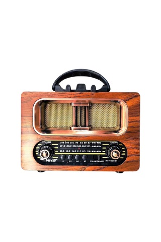 River World Radyo Retro Nostaljik Şarjlı Ahşap Bluetooth Hoparlörlü