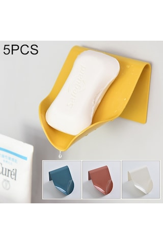 5 Adet Çok Fonksiyonlu İzsiz Duvara Monte Drenaj Sabun Kutusu, Rastgele Renk Teslimatı