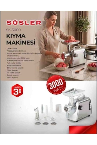 Süsler SK-3000 3000 W Kıyma Makinesi