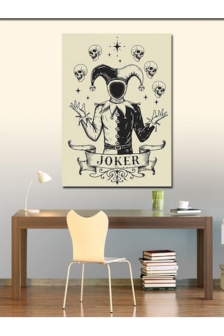 Kanvas Tablo Joker Maskesi Ve Kafatasları 50cmx70cm