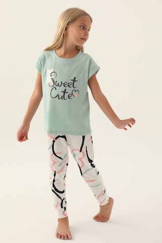 Roly Poly 3399 Garson Sweet Kız Çocuk Pijama Takımı Su Yeşili