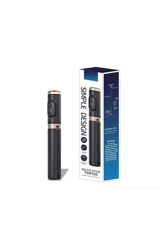 T17 Bluetooth Kumanda Özellikli Ayarlanabilir Uzunluk Stabil Selfi Çubuğu Mini Tripod 73 Cm 1 ADET