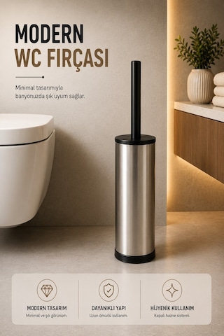 Tuvalet Fırçası Wc Klozet Fırçası Krom