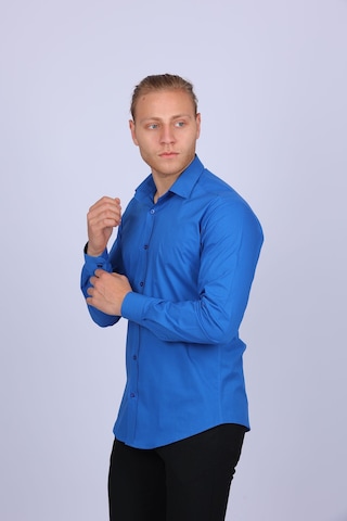 Tousus Slim Fit Saks Rengi Erkek Gömlek Slm-5069-tss Saks Mavisi