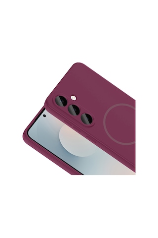 Mobilefix Galaxy S26 Plus Kılıf M-safe Şarj Özellikli Zore Meta Kapak - Mürdüm