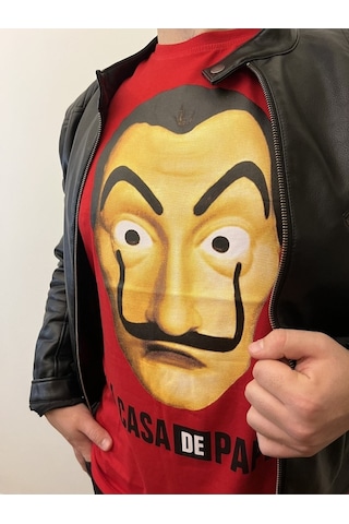 Noıssey Mavi Etiket T-shirt La Casa De Papel Maske 000002-tsy Kırmızı