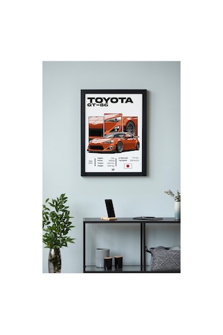 Toyota Gt86 Ahşap Çerçeveli Poster Otomobil Tasarım Baskı Toyota Gt86 Ahşap Çerçeveli Poster Otomobil Tasarım Baskı