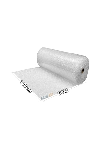 Bant Evi Balonlu Naylon Patpat 100cm Genişlikte Rulo Havalı Eşya Koruma Ambalaj Pat Pat 100cm X 50m Açık Indigo