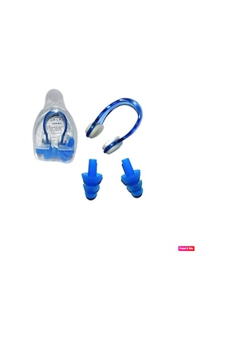 Avessa 3'lü Çocuk Havuz Set 2323 Gözlük + Bone + Tıkaç Mavi Beyaz