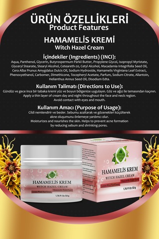 Gökçek Şifa Hamamelis Krem 50 ML