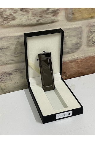 Promise Marka Füme Renk Gazlı İnce Kişiye Özel Çakmak