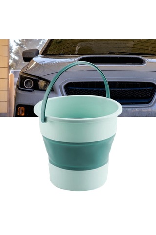 Homyl Araba Yıkama Balık Tutma Kampı Için Katlanabilir Kova Mavi-yeşil Mavi - Yeşil