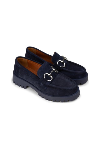 Deery Kadın Hakiki Süet Lacivert Tokalı Loafer - 02037zlcvc01 Lacivert