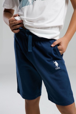 U.s. Polo Assn. Erkek Çocuk Beyaz Bermuda Takım Beyaz